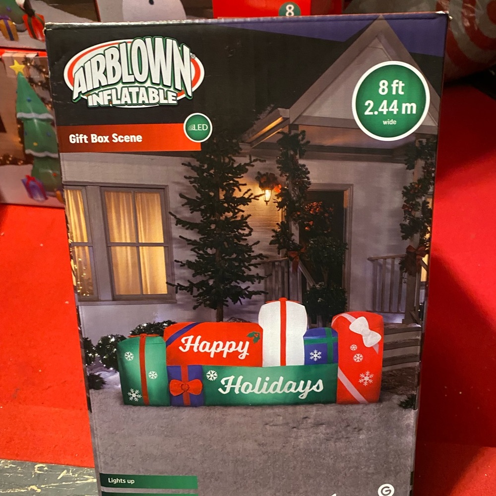 Happy holidays Christmas inflatable LED 8 feet